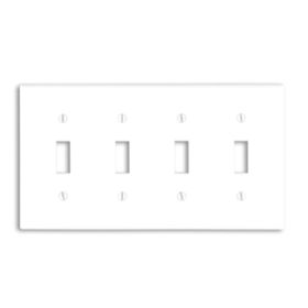 Leviton 88012 Switch Wallplate, Standard Size, Gang 4, White