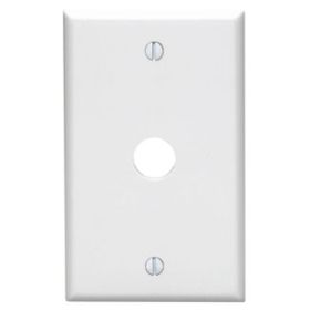 Leviton 88017 Telephone/Cable Wallplate, Standard Size, Gang 1, White