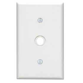 Leviton 88018 Telephone/Cable Wallplate, Standard Size, Gang 1, White