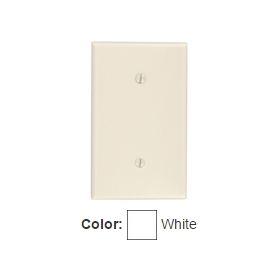 Leviton 88019 Blank Wallplate, Standard Size, Gang 1, White