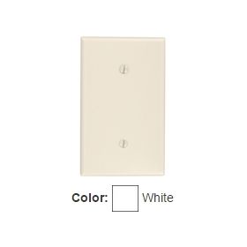 Leviton 88019 Blank Wallplate, Standard Size, Gang 1, White