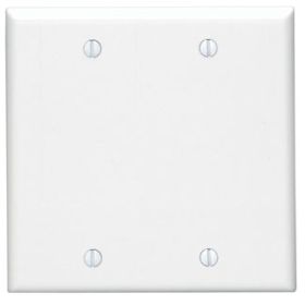 Leviton 88025 Blank Wallplate, Standard Size, Gang 2, White