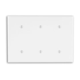 Leviton 88035 Blank Wallplate, Standard Size, Gang 3, White