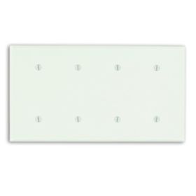 Leviton 88057 Blank Wallplate, Standard Size, Gang 4, White