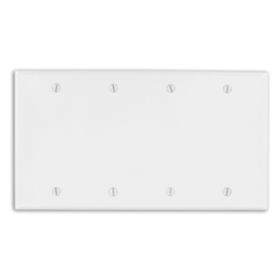 Leviton 88064 Blank Wallplate, Standard Size, Gang 4, White