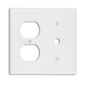 Leviton 88078 Combination Wallplate, Standard Size, Gang 2, White