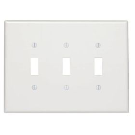 Leviton 88111 Switch Wallplate, Oversized, Gang 3, White