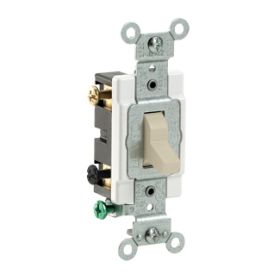 Leviton CS220-2I Toggle Switch, 20 Amp, 120/277 Volt, Ivory