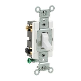 Leviton CS220-2W Toggle Switch, 20 Amp, 120/277 Volt, White