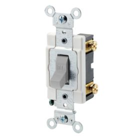 Leviton CSB1-15G Toggle Switch, 15 Amp, 120/277 Volt, Gray