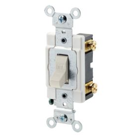 Leviton CSB1-20T Toggle Switch, 20 Amp, 120/277 Volt, Light Almond