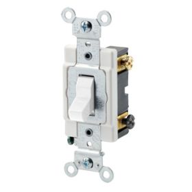 Leviton CSB2-15W Toggle Switch, 15 Amp, 120/277 Volt, White