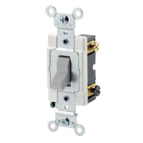 Leviton CSB2-20G Toggle Switch, 20 Amp, 120/277 Volt, Gray