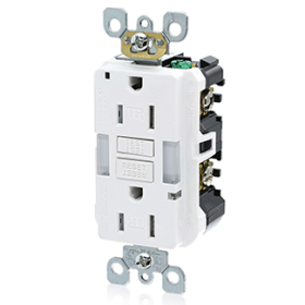 Leviton GFNL1-W Self-Test GFCI Receptacle, Combination with Light, 15 Amp, 125 Volt, 5-15R NEMA