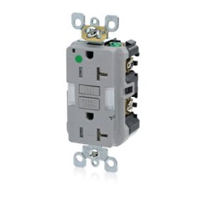 Leviton GFNL2-HGG Self-Test GFCI Receptacle, Hospital Grade, 20 Amp, 125 Volt, 5-20R NEMA