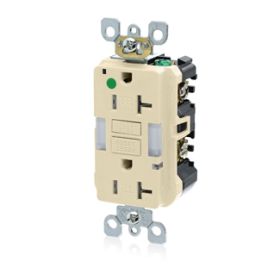 Leviton GFNL2-HGI Self-Test GFCI Receptacle, Hospital Grade, 20 Amp, 125 Volt, 5-20R NEMA