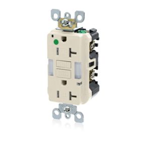 Leviton GFNL2-HGT Self-Test GFCI Receptacle, Hospital Grade, 20 Amp, 125 Volt, 5-20R NEMA