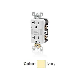 Leviton GFNL2-I Self-Test GFCI Receptacle, Combination with Light, 20 Amp, 125 Volt, 5-20R NEMA