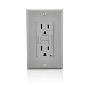 Leviton GFNT1-GY Self-Test GFCI Receptacle, Non-Tamper Resistant Duplex, 15 Amp, 125 Volt, 5-15R NEMA