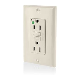 Leviton GFNT1-HGT Self-Test GFCI Receptacle, Hospital Grade, 15 Amp, 125 Volt, 5-15R NEMA