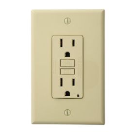 Leviton GFNT1-MI Self-Test GFCI Receptacle, Non-Tamper Resistant Duplex, 15 Amp, 125 Volt, 5-15R NEMA