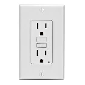 Leviton GFNT1-MW Self-Test GFCI Receptacle, Non-Tamper Resistant Duplex, 15 Amp, 125 Volt, 5-15R NEMA