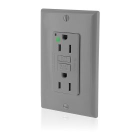 Leviton GFNT2-HFG Extra-Heavy Duty, Hospital Grade, Self-Test GFCI Receptacle, 20 Amp, 125 Volt, Gray