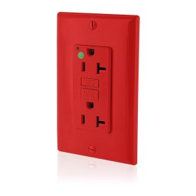 Leviton GFNT2-HFR Extra-Heavy Duty, Hospital Grade, Self-Test GFCI Receptacle, 20 Amp, 125 Volt, Red