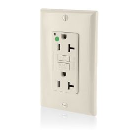 Leviton GFNT2-HFT Extra-Heavy Duty, Hospital Grade, Self-Test GFCI Receptacle, 20 Amp, 125 Volt, Light Almond