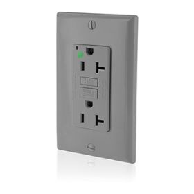 Leviton GFNT2-HGG Self-Test GFCI Receptacle, Hospital Grade, 20 Amp, 125 Volt, 5-20R NEMA