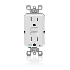 Leviton GFWT1-FI Self-Test GFCI Receptacle, Nafta-ARRA 15 Amp, 125 Volt, 5-15R NEMA