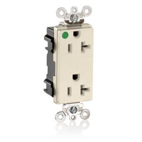 Leviton M1636-HGT Hospital Grade Decora Receptacle, 20 Amp, 125 Volt