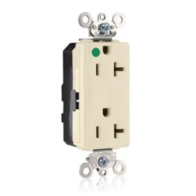 Leviton M1636-ILI Illuminated Decora Receptacle, 20 Amp, 125 Volt