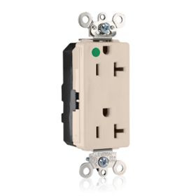 Leviton M1636-ILT Illuminated Decora Receptacle, 20 Amp, 125 Volt