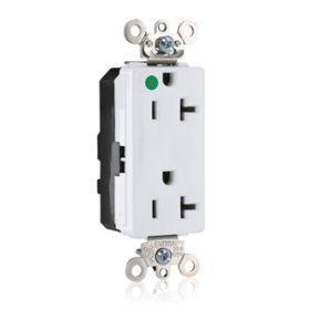 Leviton M1636-ILW Illuminated Decora Receptacle, 20 Amp, 125 Volt