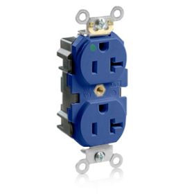 Leviton M8300-HB Lev-Lok Hospital Grade Duplex Receptacle, 20 Amp, 125 Volt