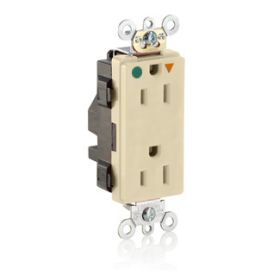 Leviton MD820-IGI Hospital Grade Decora Receptacle, 15 Amp, 125 Volt