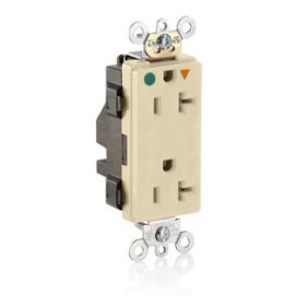 Leviton MD830-IGI Hospital Grade Decora Receptacle, 20 Amp, 125 Volt