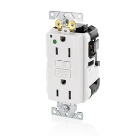 Leviton MGFN1-HGW Self-Test GFCI Receptacle, Lev-Lok, 15 Amp, 125 VAC, 5-15R NEMA