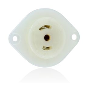 Leviton ML3-PER Industrial Grade Flanged MiniLock Outlet 15 Amp, 125/250 Volt