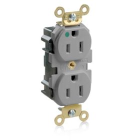 Leviton MRI15-GY Lev-Lok Hospital Grade-MRI Duplex Receptacle, 15 Amp, 125 Volt