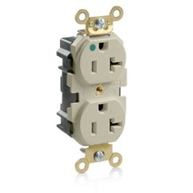 Leviton MRI20-I Lev-Lok Hospital Grade-MRI Duplex Receptacle, 20 Amp, 125 Volt