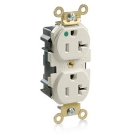 Leviton MRI20-T Lev-Lok Hospital Grade-MRI Duplex Receptacle, 20 Amp, 125 Volt