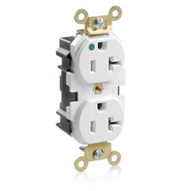 Leviton MRI20-W Lev-Lok Hospital Grade-MRI Duplex Receptacle, 20 Amp, 125 Volt