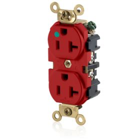 Leviton MRI83-R Hospital Grade Wide Body Duplex MRI Receptacle, 20 Amp, 125 Volt
