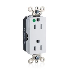 Leviton MT162-ILW Illuminated Decora Receptacle, 15 Amp, 125 Volt