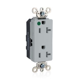 Leviton MT163-ILG Illuminated Decora Receptacle, 20 Amp, 125 Volt