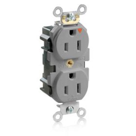 Leviton MT562-IGG Lev-Lok Industrial Grade Tamper Resistant Duplex Receptacle, 15 Amp, 125 Volt