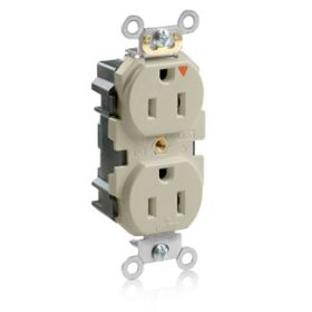 Leviton MT562-IGI Lev-Lok Industrial Grade Tamper Resistant Duplex Receptacle, 15 Amp, 125 Volt