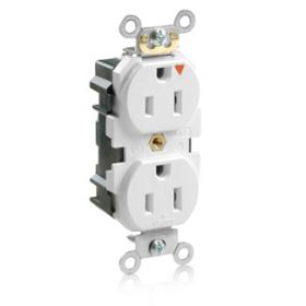 Leviton MT562-IGW Lev-Lok Industrial Grade Tamper Resistant Duplex Receptacle, 15 Amp, 125 Volt